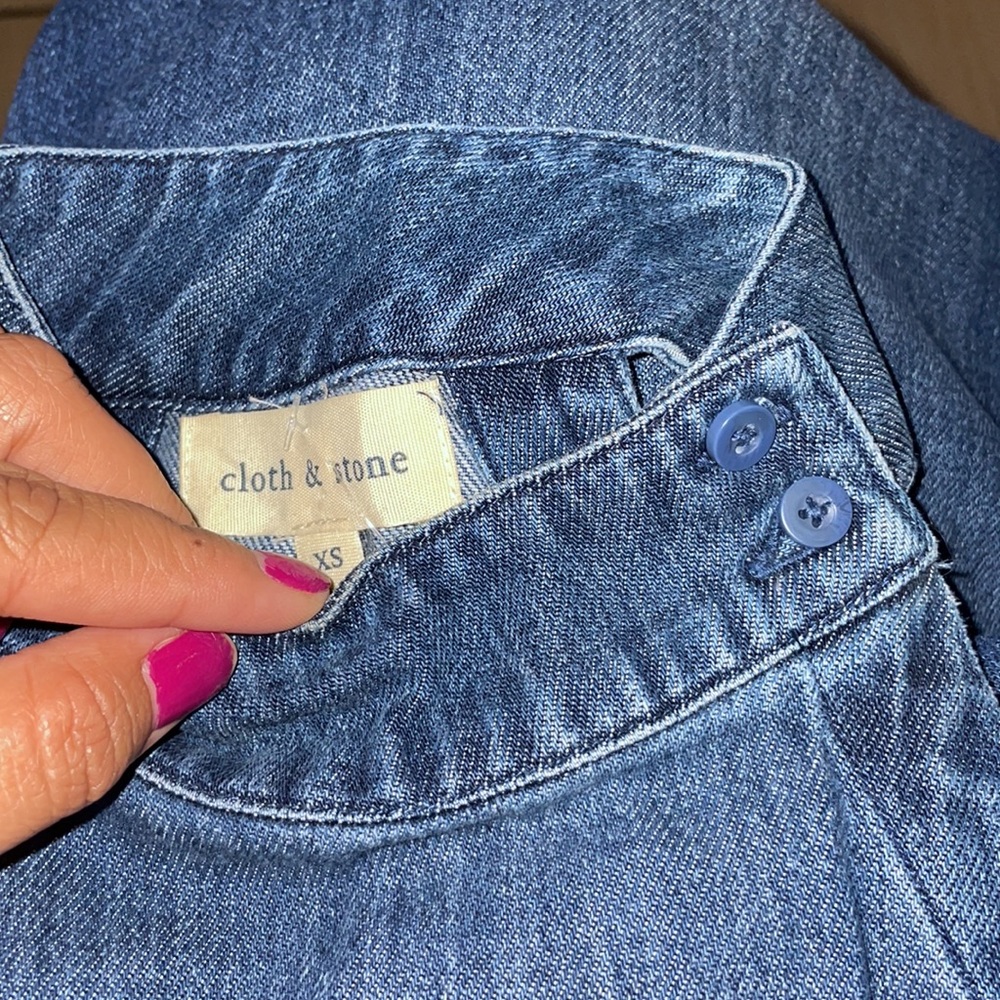 Cloth & Stone for Anthro Denim Ankle Jumpsuit - Picture 9 of 9